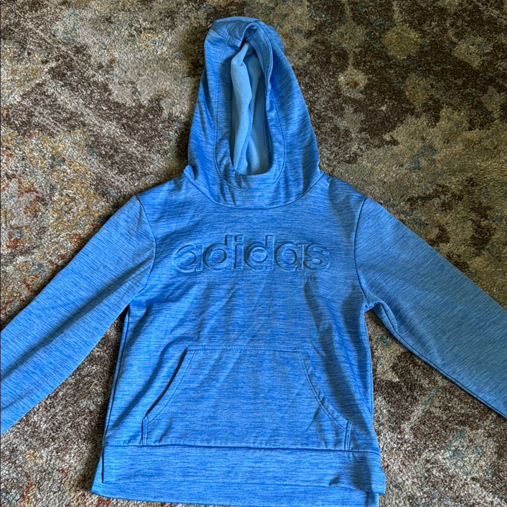 Adidas Blue Pullover Hoodie Sweatshirt